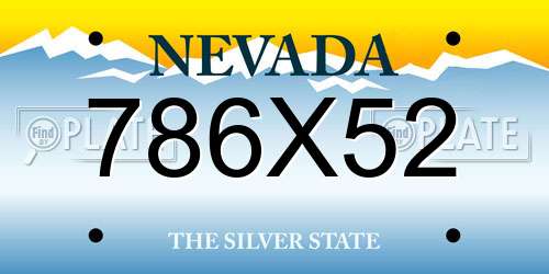 786X52 Nevada License Plate