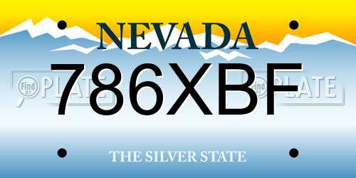786XBF Nevada License Plate
