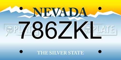 786ZKL Nevada License Plate