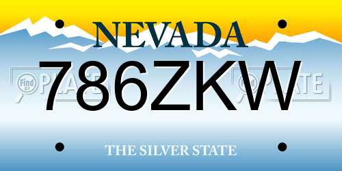 786ZKW Nevada License Plate