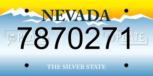 7870271 Nevada License Plate