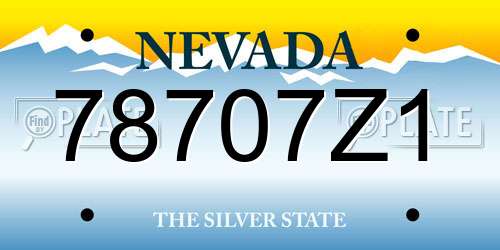 78707Z1 Nevada License Plate