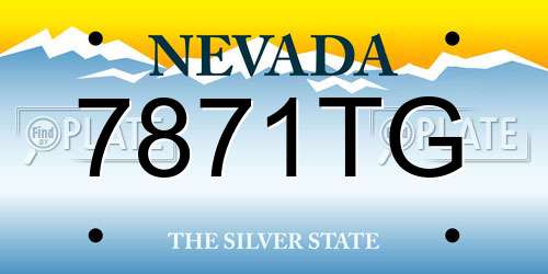 7871TG Nevada License Plate