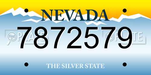 7872579 Nevada License Plate
