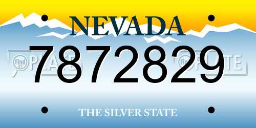 7872829 Nevada License Plate