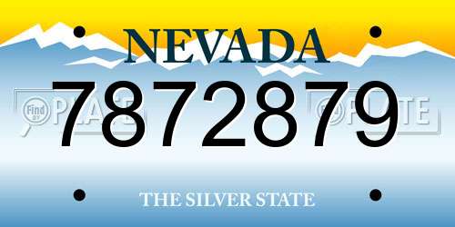 7872879 Nevada License Plate