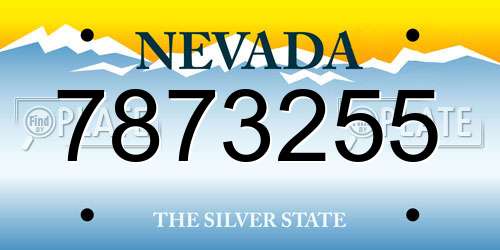7873255 Nevada License Plate