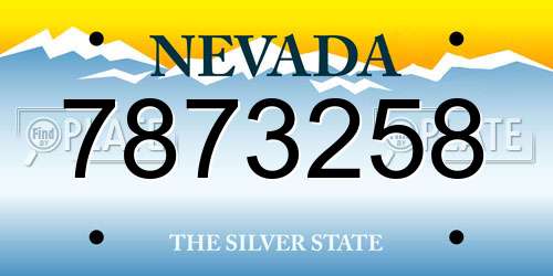 7873258 Nevada License Plate