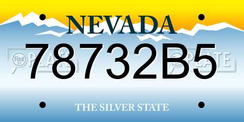 78732B5 Nevada License Plate