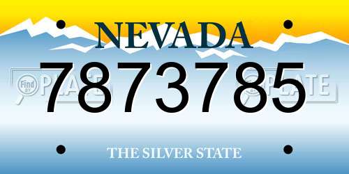 7873785 Nevada License Plate