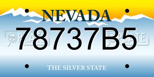 78737B5 Nevada License Plate