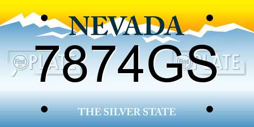 7874GS Nevada License Plate