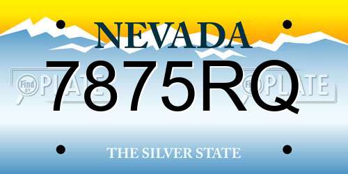 7875RQ Nevada License Plate