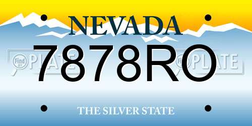 7878RO Nevada License Plate
