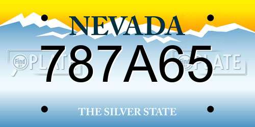 787A65 Nevada License Plate