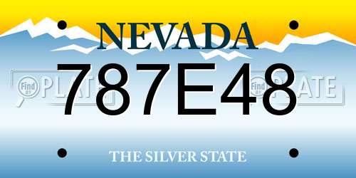 787E48 Nevada License Plate