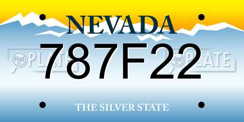 787F22 Nevada License Plate