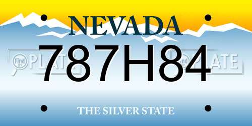 787H84 Nevada License Plate