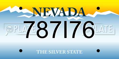 787I76 Nevada License Plate