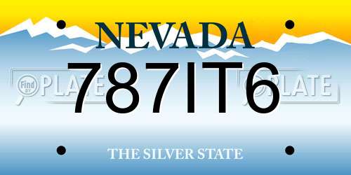 787IT6 Nevada License Plate