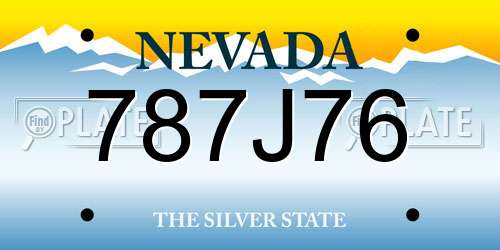 787J76 Nevada License Plate