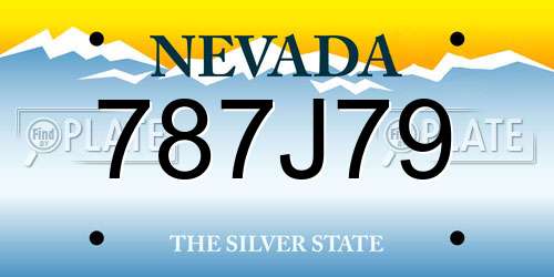 787J79 Nevada License Plate