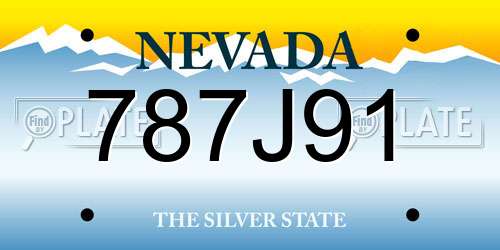 787J91 Nevada License Plate