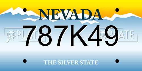 787K49 Nevada License Plate