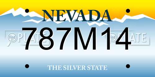 787M14 Nevada License Plate
