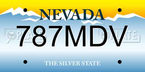 787MDV Nevada License Plate