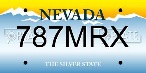 787MRX Nevada License Plate