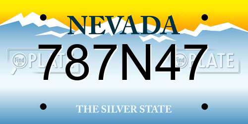 787N47 Nevada License Plate