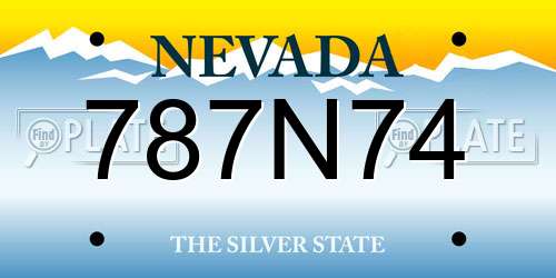 787N74 Nevada License Plate