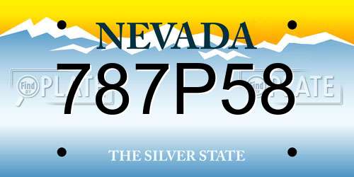 787P58 Nevada License Plate