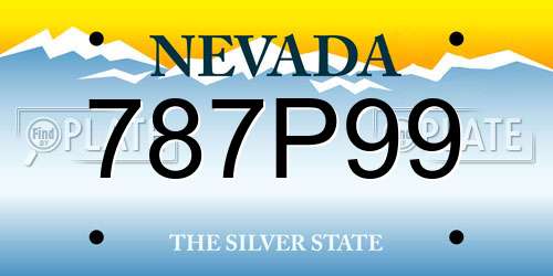787P99 Nevada License Plate