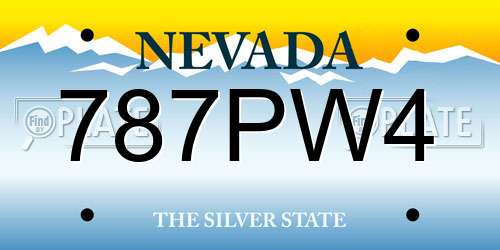 787PW4 Nevada License Plate