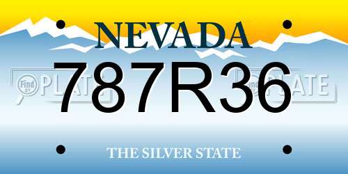 787R36 Nevada License Plate