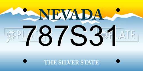787S31 Nevada License Plate