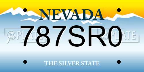 787SR0 Nevada License Plate