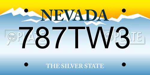 787TW3 Nevada License Plate
