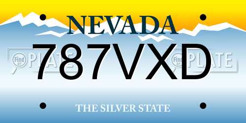 787VXD Nevada License Plate