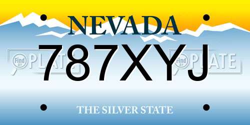 787XYJ Nevada License Plate