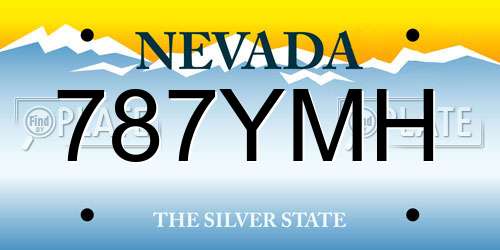787YMH Nevada License Plate