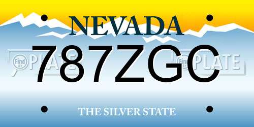 787ZGC Nevada License Plate