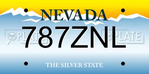 787ZNL Nevada License Plate