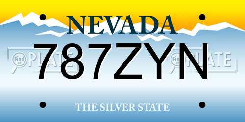787ZYN Nevada License Plate