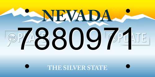 7880971 Nevada License Plate