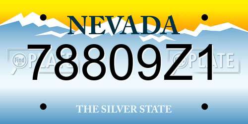 78809Z1 Nevada License Plate