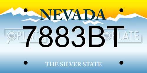 7883BT Nevada License Plate