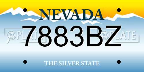 7883BZ Nevada License Plate